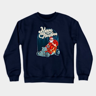 Vintage Hot Rod Santa Claus Crewneck Sweatshirt